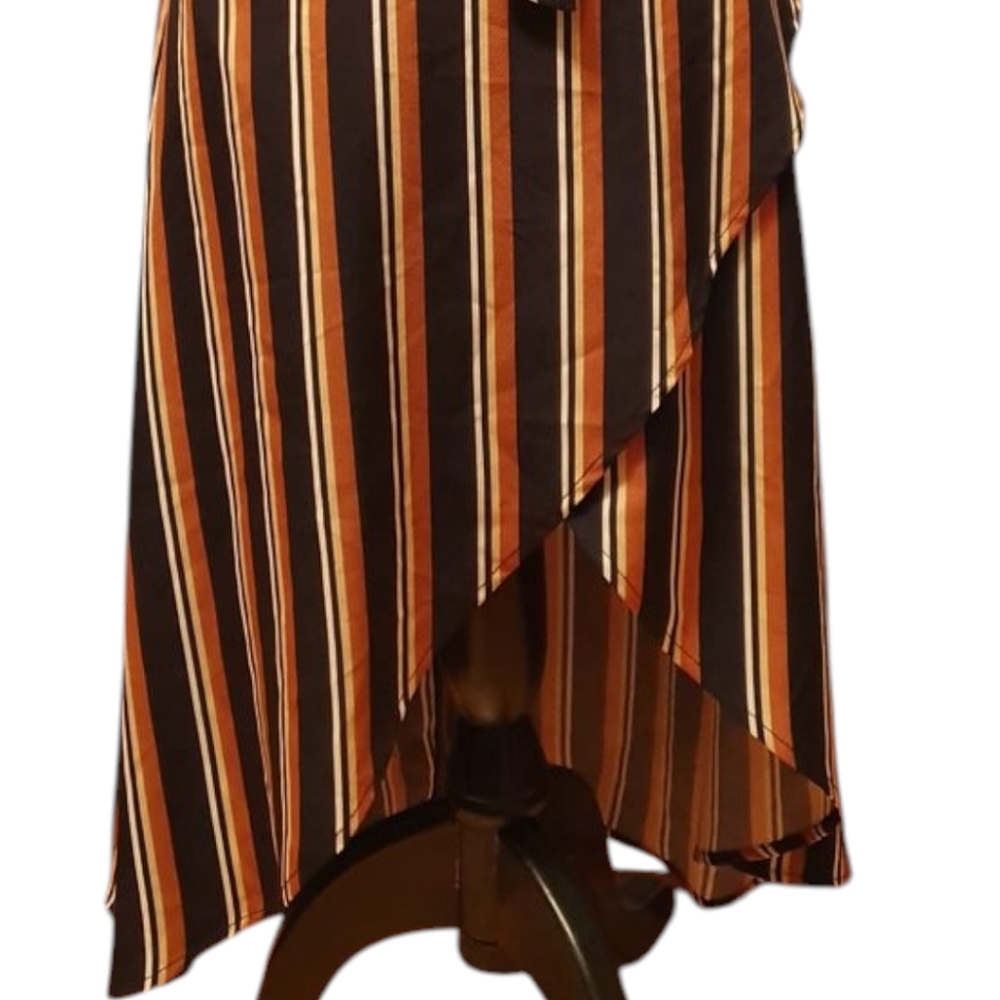 🌟Striped Blue and Rust Colored  Dress | Sz S - Picture 3 of 3
